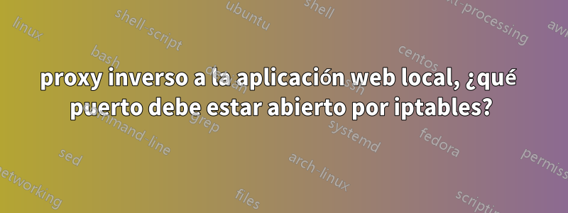 proxy inverso a la aplicación web local, ¿qué puerto debe estar abierto por iptables?