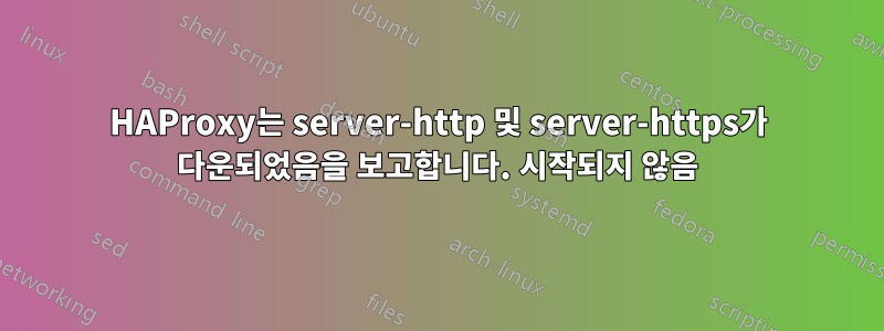 HAProxy는 server-http 및 server-https가 다운되었음을 보고합니다. 시작되지 않음