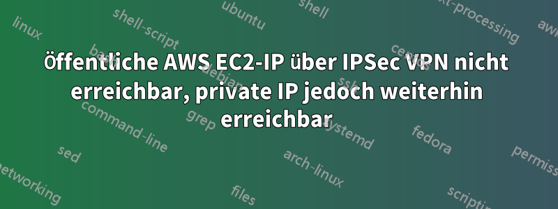 Öffentliche AWS EC2-IP über IPSec VPN nicht erreichbar, private IP jedoch weiterhin erreichbar