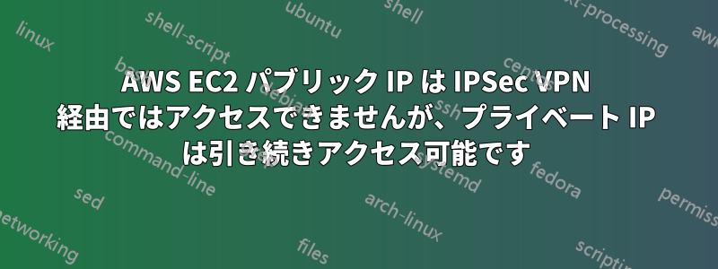 AWS EC2 パブリック IP は IPSec VPN 経由ではアクセスできませんが、プライベート IP は引き続きアクセス可能です