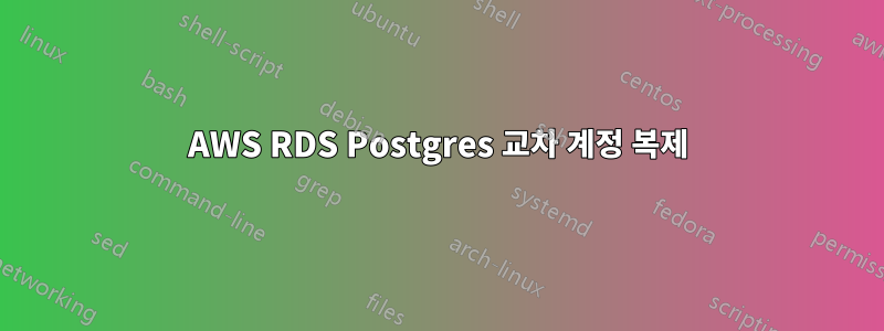 AWS RDS Postgres 교차 계정 복제