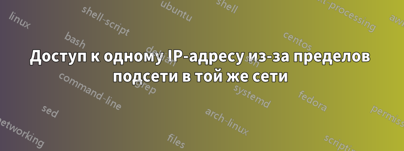 Доступ к одному IP-адресу из-за пределов подсети в той же сети