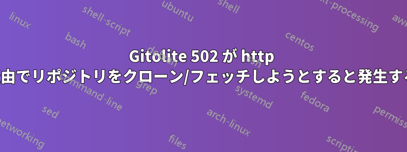 Gitolite 502 が http 経由でリポジトリをクローン/フェッチしようとすると発生する