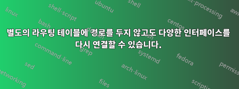 별도의 라우팅 테이블에 경로를 두지 않고도 다양한 인터페이스를 다시 연결할 수 있습니다.