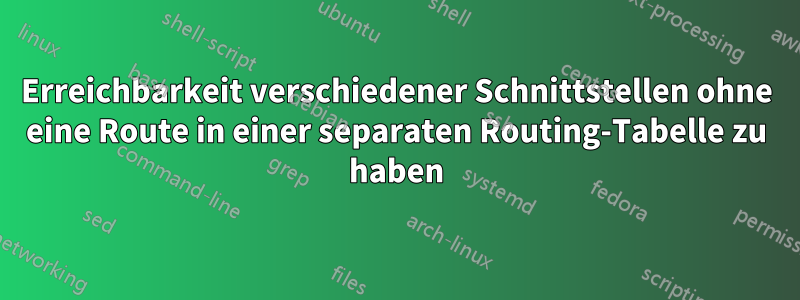 Erreichbarkeit verschiedener Schnittstellen ohne eine Route in einer separaten Routing-Tabelle zu haben