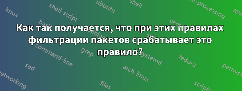 Как так получается, что при этих правилах фильтрации пакетов срабатывает это правило?