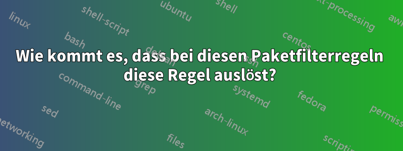 Wie kommt es, dass bei diesen Paketfilterregeln diese Regel auslöst?