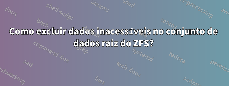 Como excluir dados inacessíveis no conjunto de dados raiz do ZFS?