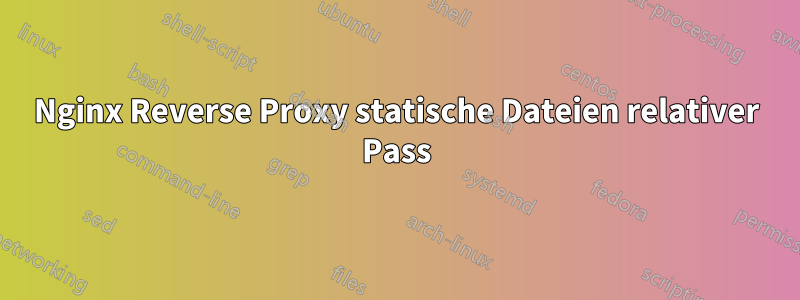 Nginx Reverse Proxy statische Dateien relativer Pass