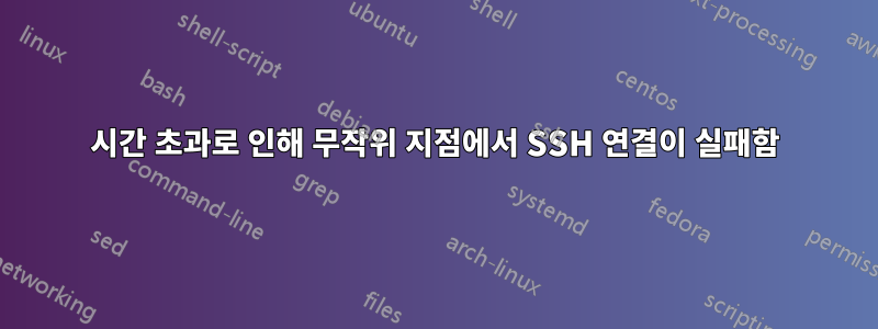 시간 초과로 인해 무작위 지점에서 SSH 연결이 실패함