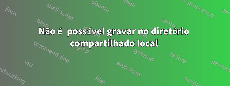 Não é possível gravar no diretório compartilhado local