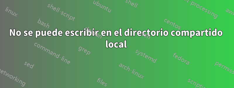 No se puede escribir en el directorio compartido local