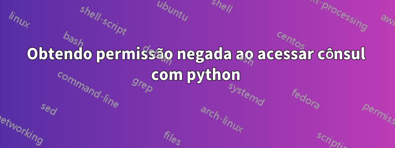 Obtendo permissão negada ao acessar cônsul com python