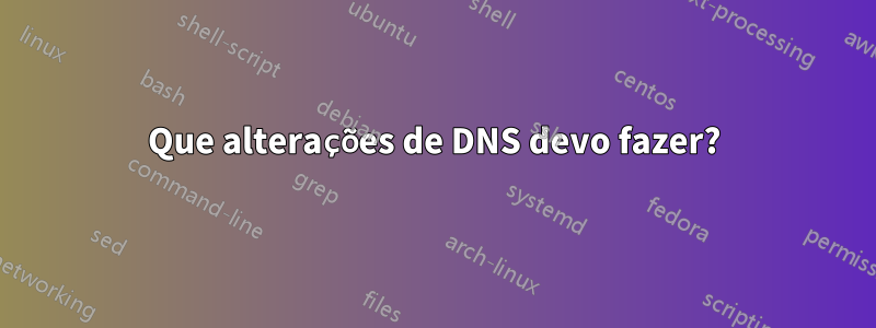 Que alterações de DNS devo fazer?