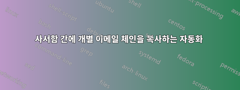 사서함 간에 개별 이메일 체인을 복사하는 자동화