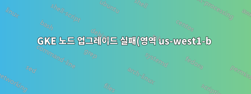 GKE 노드 업그레이드 실패(영역 us-west1-b)