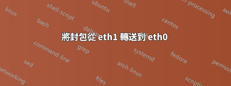 將封包從 eth1 轉送到 eth0