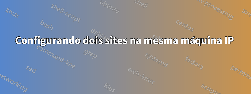 Configurando dois sites na mesma máquina IP