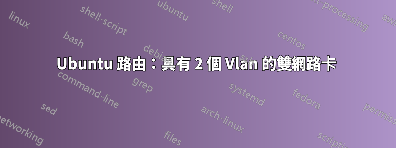 Ubuntu 路由：具有 2 個 Vlan 的雙網路卡