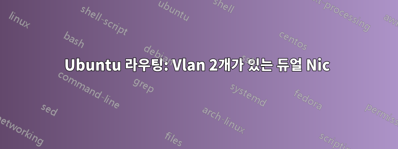 Ubuntu 라우팅: Vlan 2개가 있는 듀얼 Nic