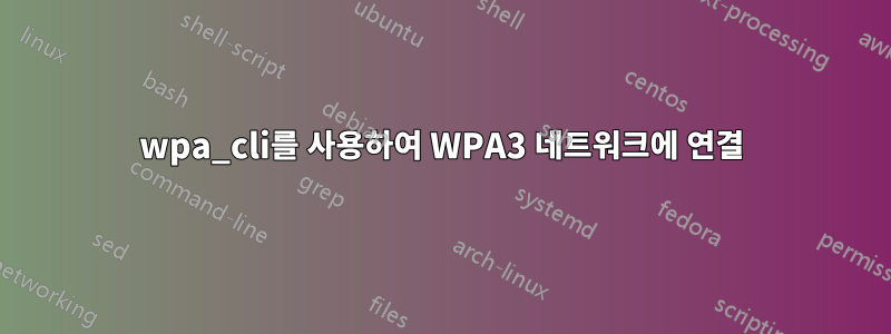 wpa_cli를 사용하여 WPA3 네트워크에 연결