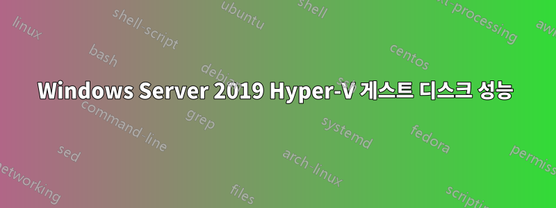 Windows Server 2019 Hyper-V 게스트 디스크 성능