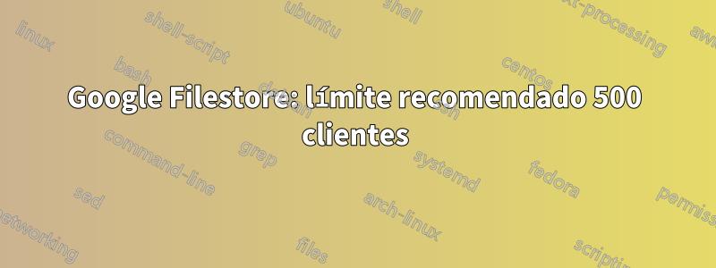 Google Filestore: límite recomendado 500 clientes