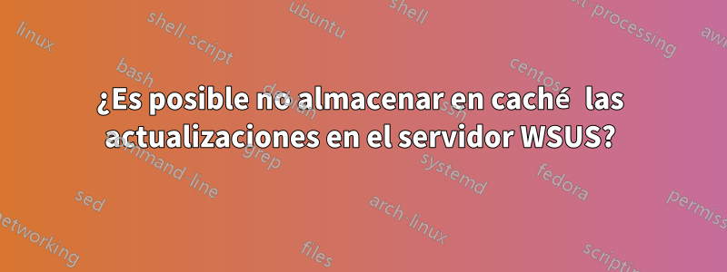 ¿Es posible no almacenar en caché las actualizaciones en el servidor WSUS?