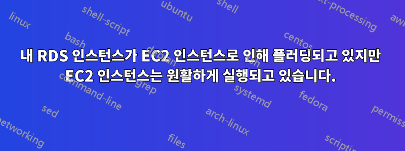 내 RDS 인스턴스가 EC2 인스턴스로 인해 플러딩되고 있지만 EC2 인스턴스는 원활하게 실행되고 있습니다.