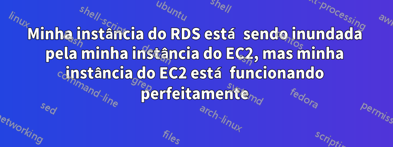 Minha instância do RDS está sendo inundada pela minha instância do EC2, mas minha instância do EC2 está funcionando perfeitamente