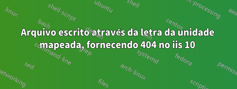 Arquivo escrito através da letra da unidade mapeada, fornecendo 404 no iis 10