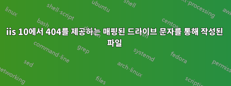 iis 10에서 404를 제공하는 매핑된 드라이브 문자를 통해 작성된 파일