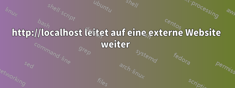 http://localhost leitet auf eine externe Website weiter 