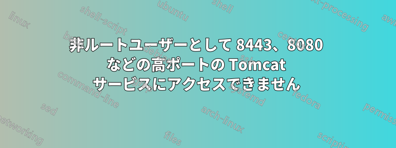 非ルートユーザーとして 8443、8080 などの高ポートの Tomcat サービスにアクセスできません