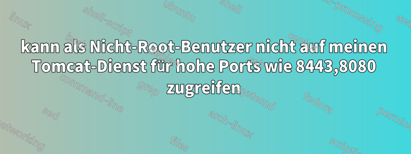 kann als Nicht-Root-Benutzer nicht auf meinen Tomcat-Dienst für hohe Ports wie 8443,8080 zugreifen