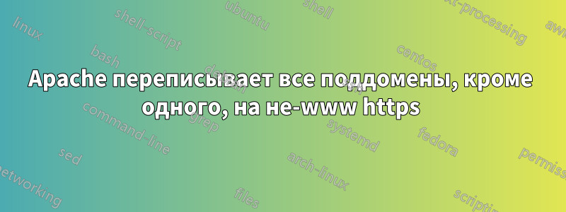 Apache переписывает все поддомены, кроме одного, на не-www https