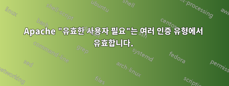 Apache "유효한 사용자 필요"는 여러 인증 유형에서 유효합니다.