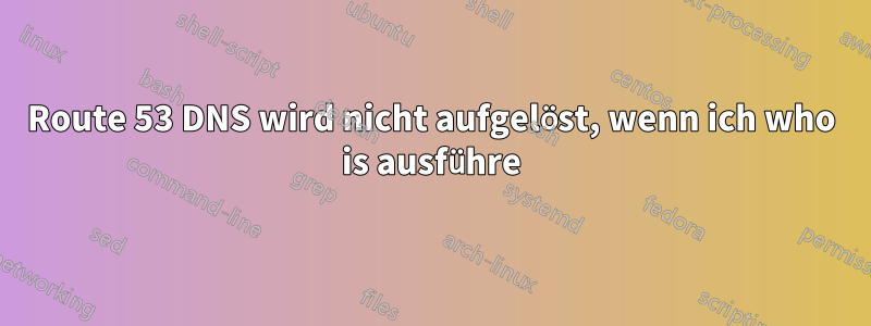 Route 53 DNS wird nicht aufgelöst, wenn ich who is ausführe