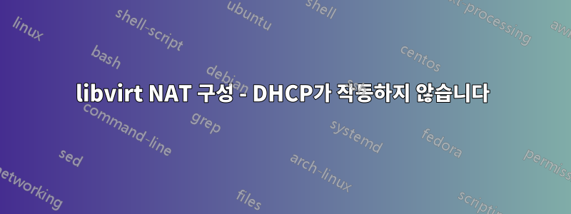 libvirt NAT 구성 - DHCP가 작동하지 않습니다