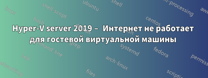 Hyper-V server 2019 – Интернет не работает для гостевой виртуальной машины