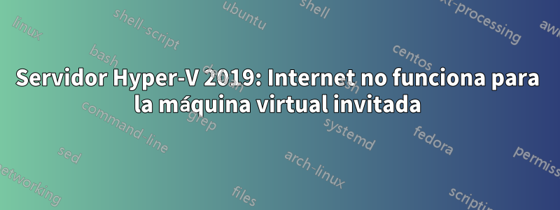 Servidor Hyper-V 2019: Internet no funciona para la máquina virtual invitada