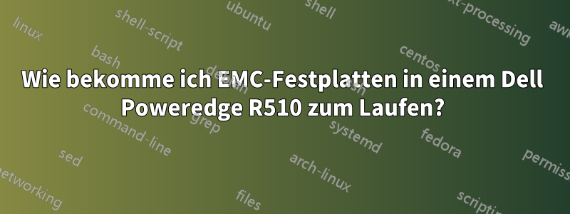 Wie bekomme ich EMC-Festplatten in einem Dell Poweredge R510 zum Laufen?
