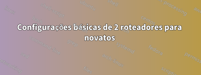 Configurações básicas de 2 roteadores para novatos