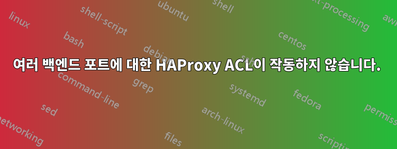 여러 백엔드 포트에 대한 HAProxy ACL이 작동하지 않습니다.