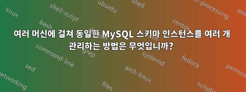 여러 머신에 걸쳐 동일한 MySQL 스키마 인스턴스를 여러 개 관리하는 방법은 무엇입니까? 
