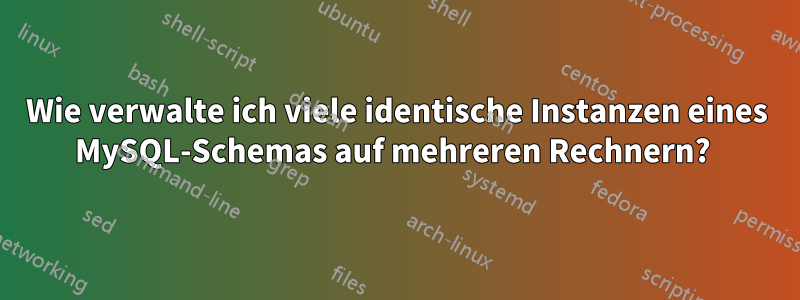 Wie verwalte ich viele identische Instanzen eines MySQL-Schemas auf mehreren Rechnern? 