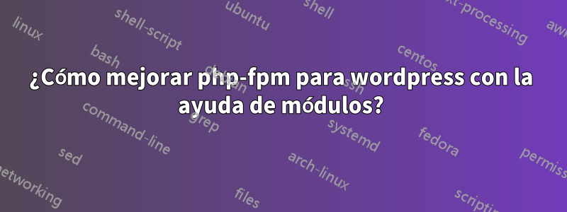 ¿Cómo mejorar php-fpm para wordpress con la ayuda de módulos?