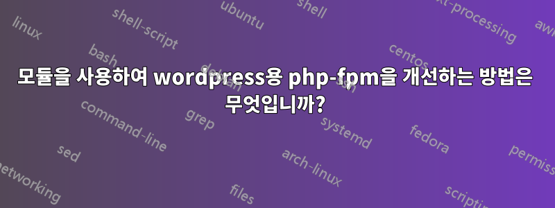 모듈을 사용하여 wordpress용 php-fpm을 개선하는 방법은 무엇입니까?