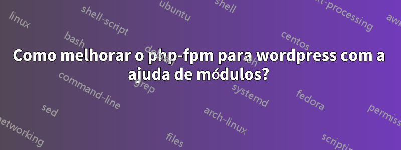 Como melhorar o php-fpm para wordpress com a ajuda de módulos?