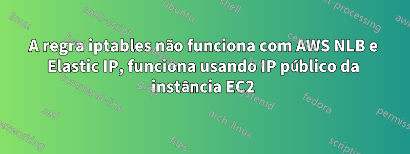 A regra iptables não funciona com AWS NLB e Elastic IP, funciona usando IP público da instância EC2